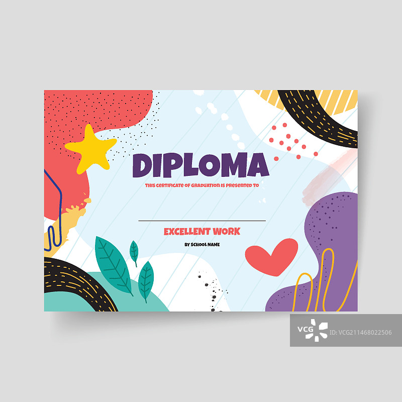 儿童文凭模板图片素材