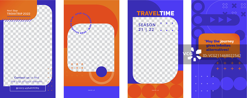 扁平风格旅行Instagram快拍图片素材