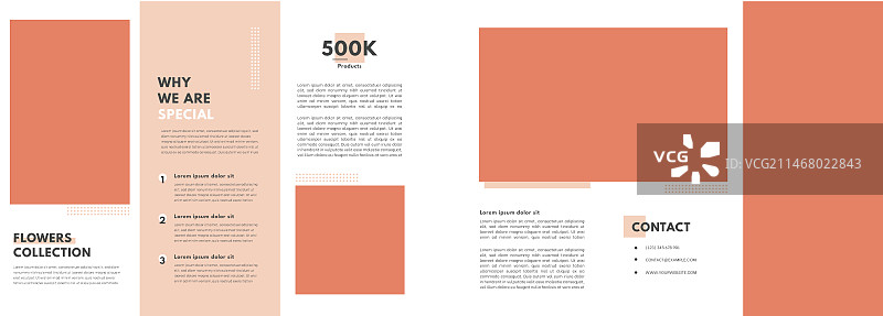 带照片的简约三折宣传册模板图片素材