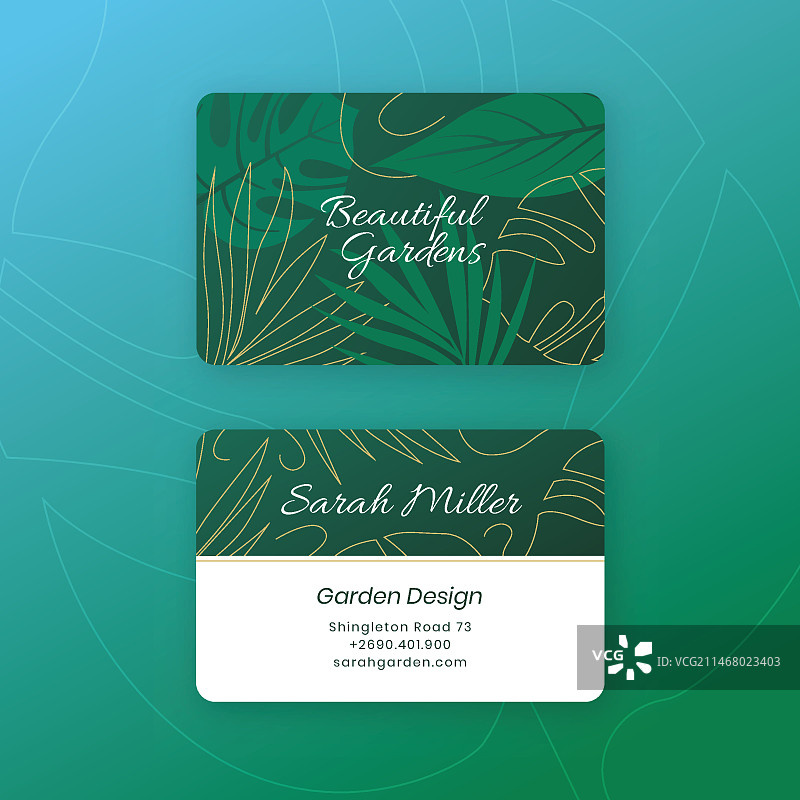 具有自然主题图案的商务名片图片素材