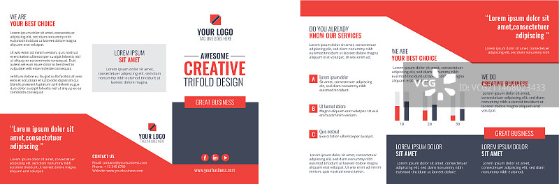 三折页宣传册模板概念图片素材