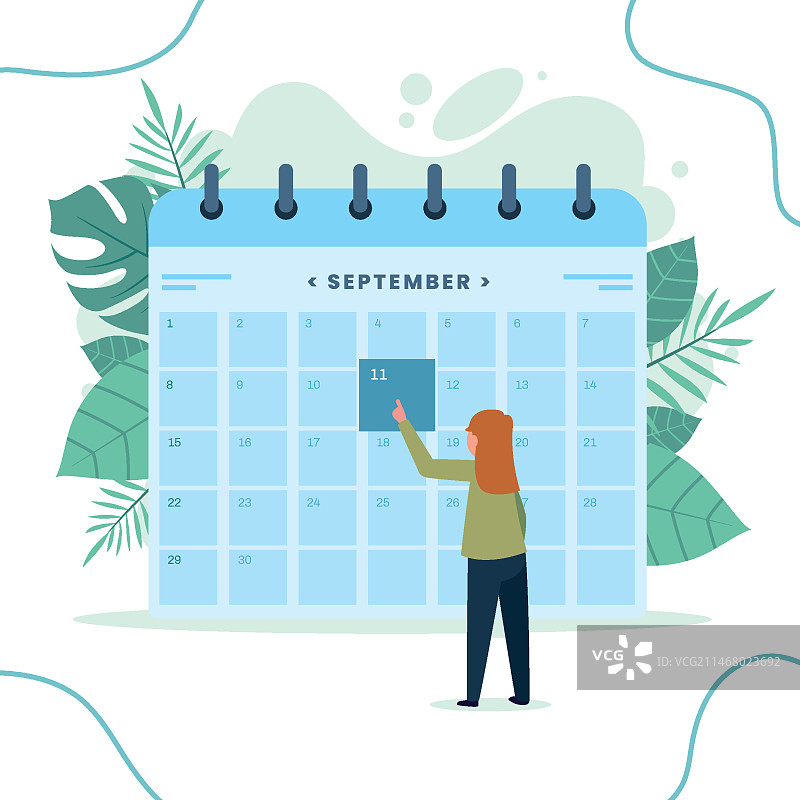 日历预约与女性图片素材