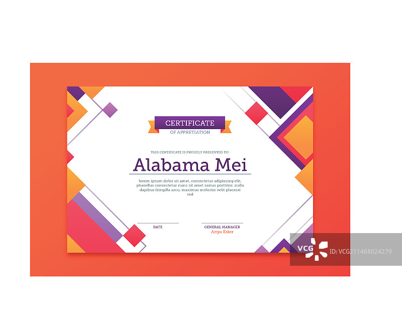 毕业证书模板概念图片素材