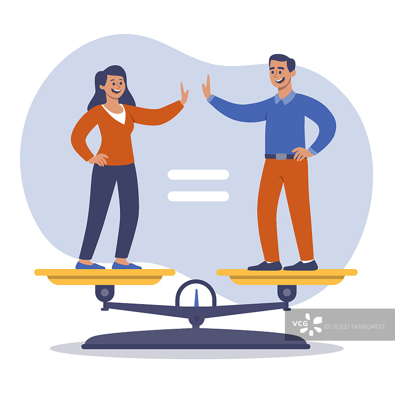 男人和女人接受性别平等的观念图片素材