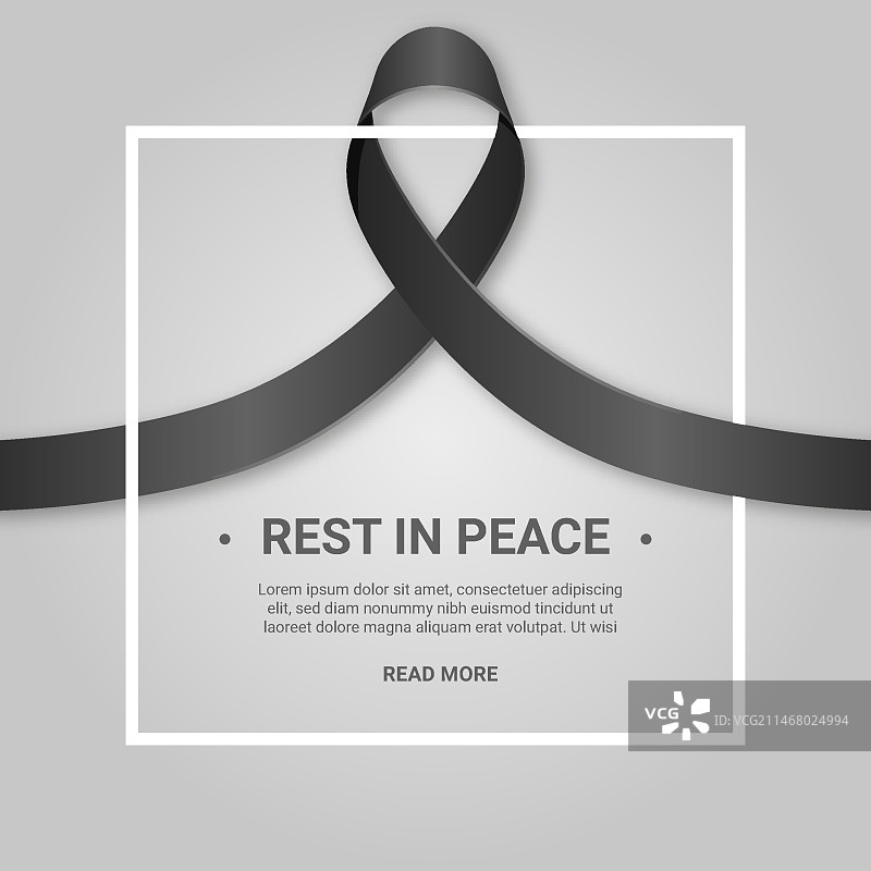 带框架的哀悼丝带图片素材