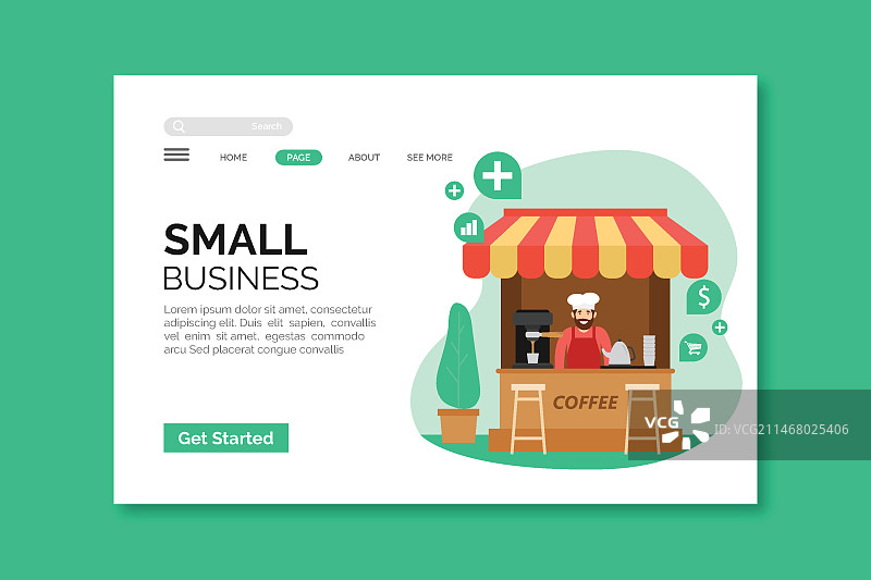 小型企业着陆页图片素材
