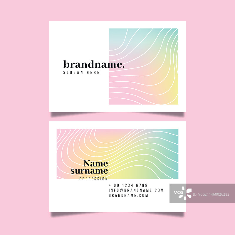 粉彩渐变名片图片素材