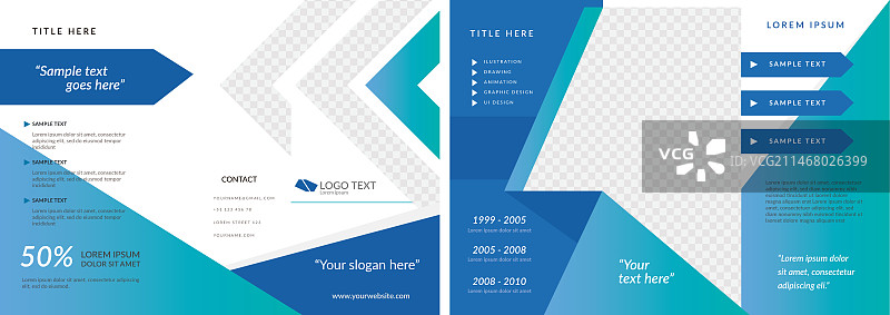 抽象三折页宣传册模板图片素材