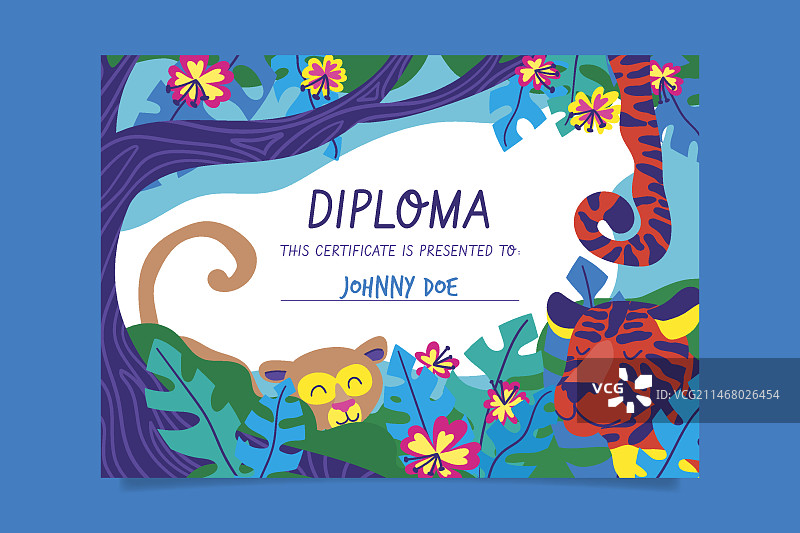 儿童文凭模板图片素材