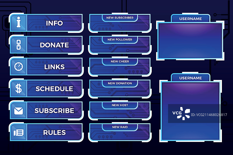 Twitch直播面板套装图片素材