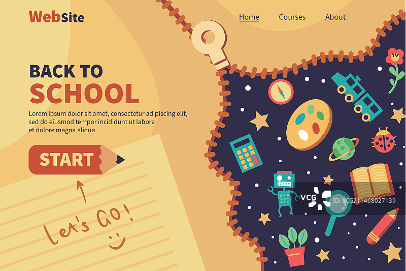 返校季引导页网页模板图片素材