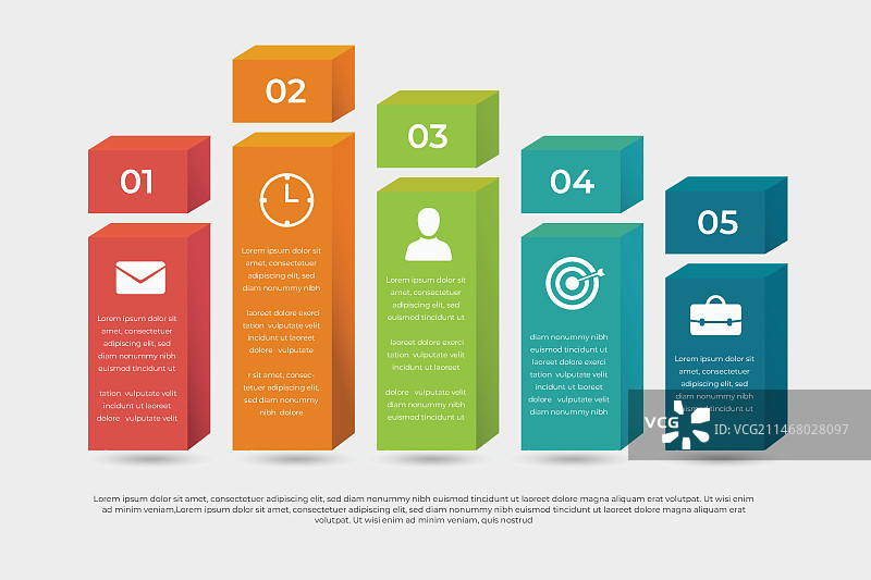 3D方块分层信息图图片素材