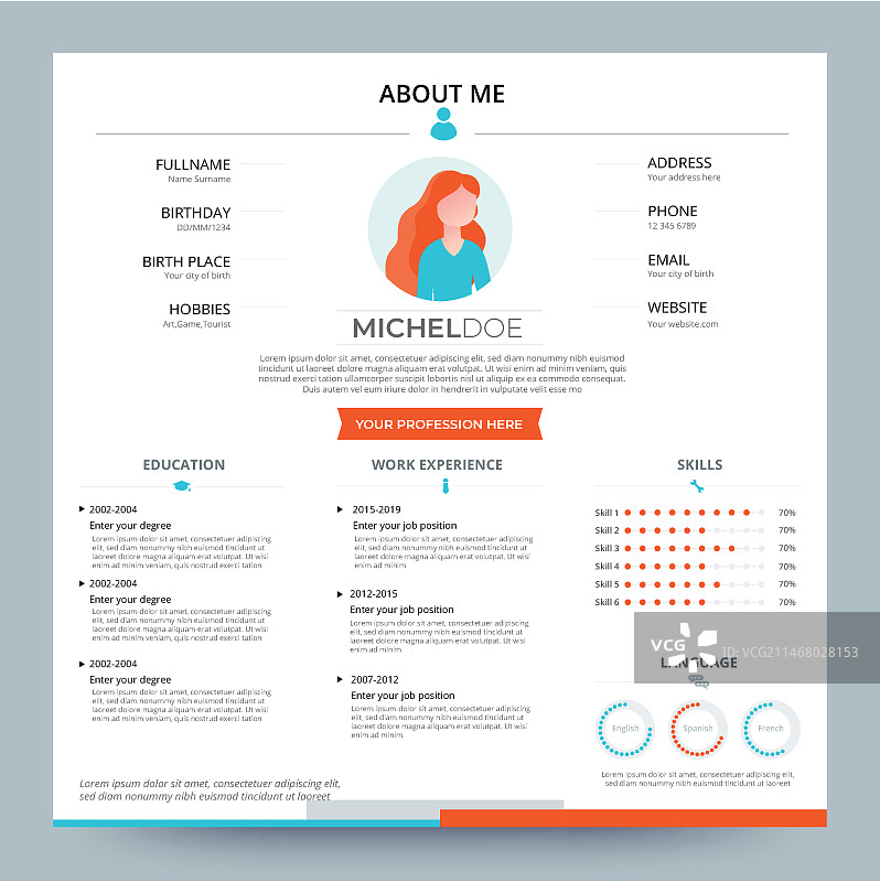 在线简历模板设计图片素材