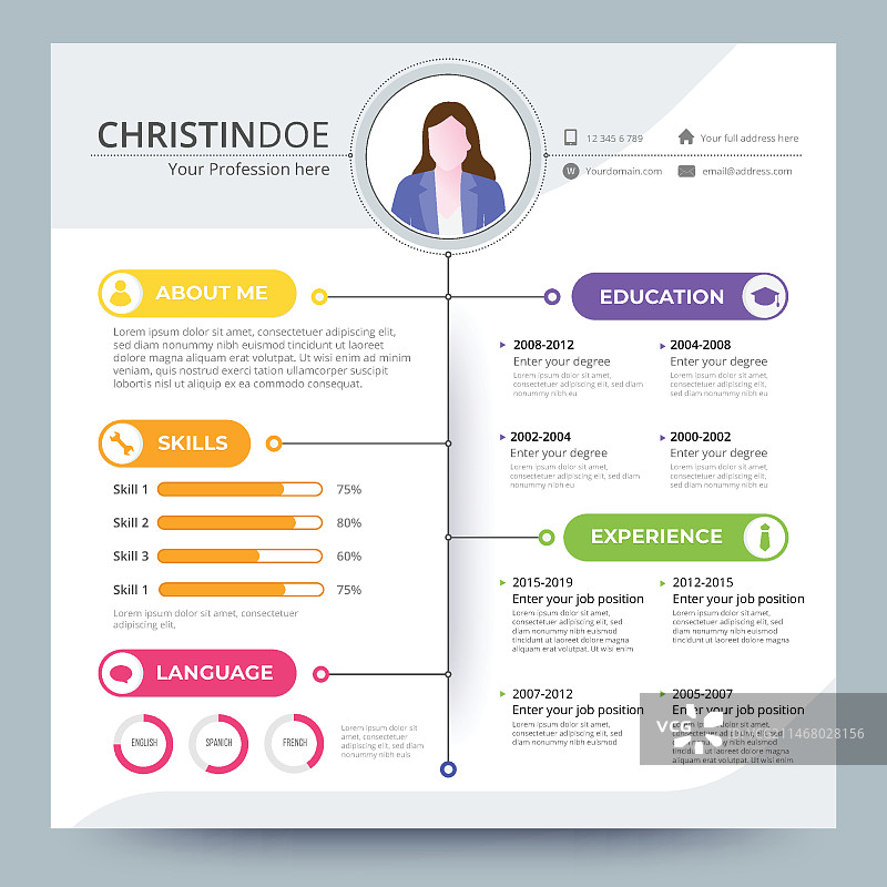 未来主义在线简历设计图片素材