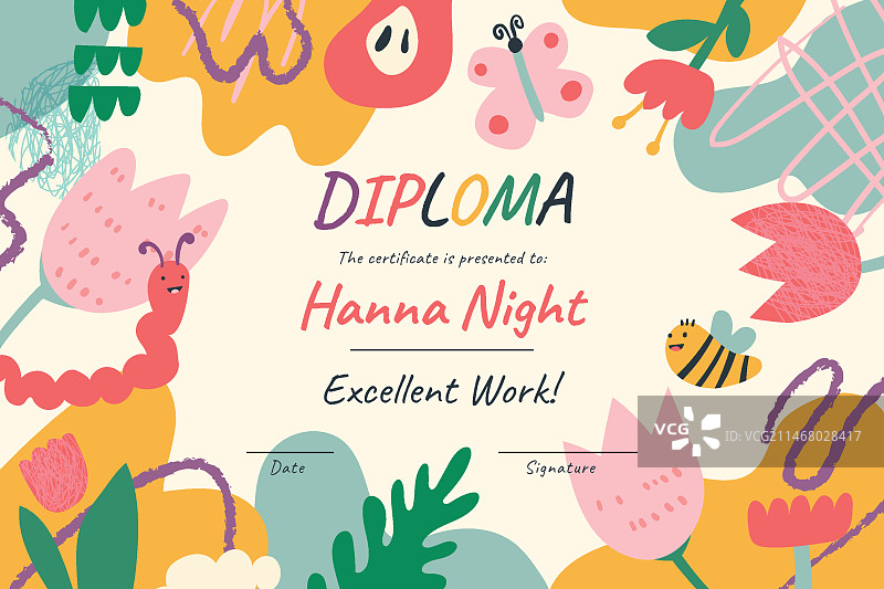 毕业证书模板概念图片素材