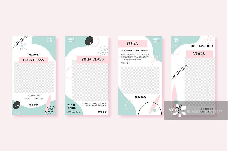瑜伽课程Instagram快拍模版图片素材