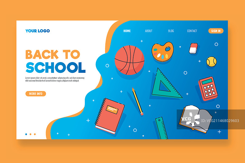 开学季着陆页图片素材