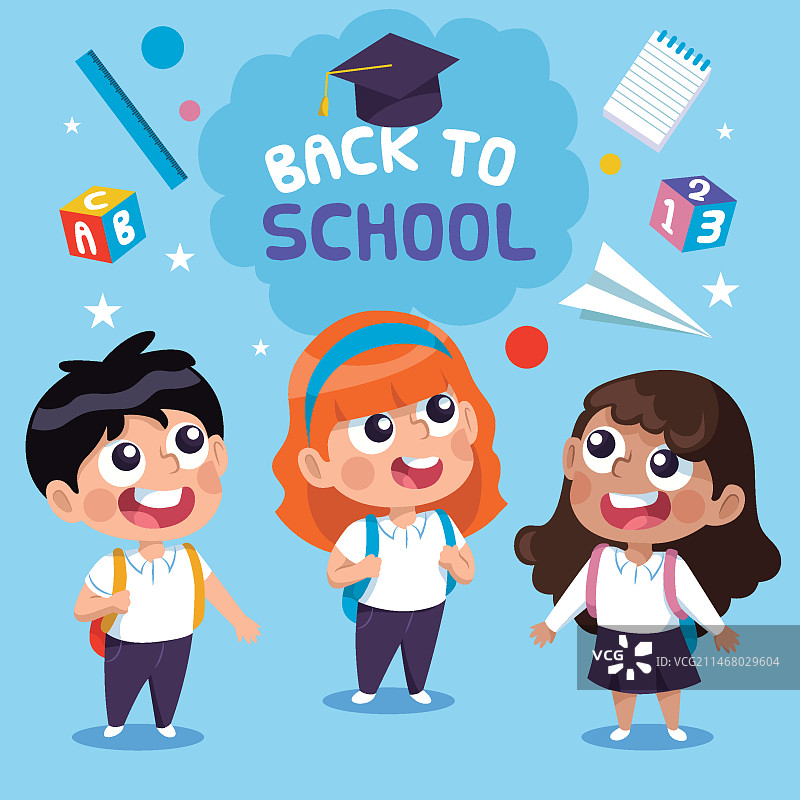 返校儿童插画图片素材