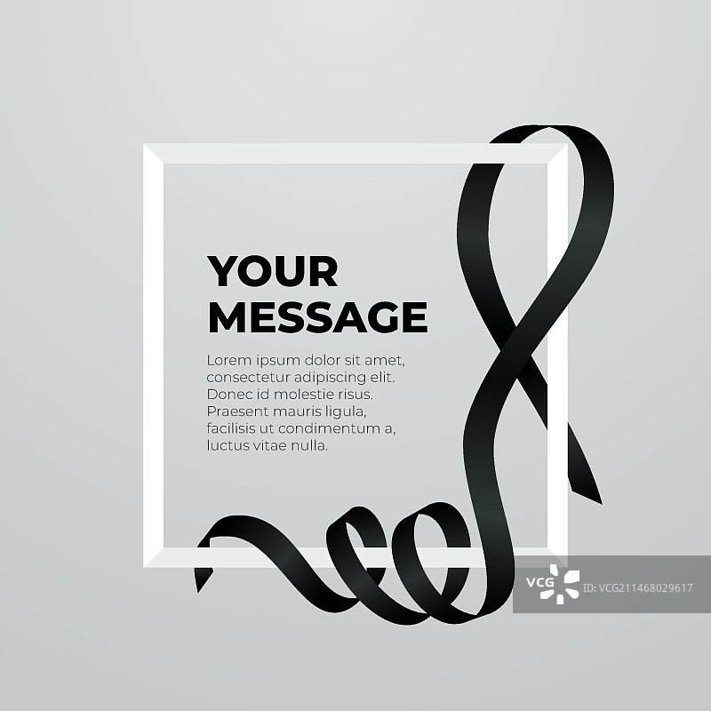 带框架的哀悼丝带图片素材