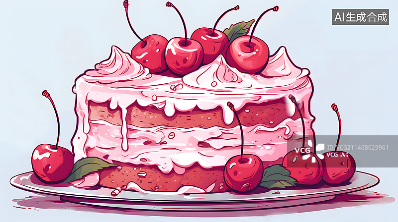 【AI数字艺术】AIGC:美食 水果蛋糕 奶油 甜食  糕点 下午茶图片素材
