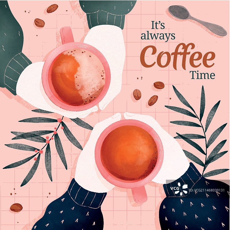 咖啡水彩插画图片素材