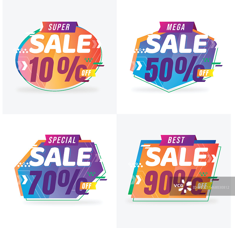 渐变折扣数字设计模板图片素材