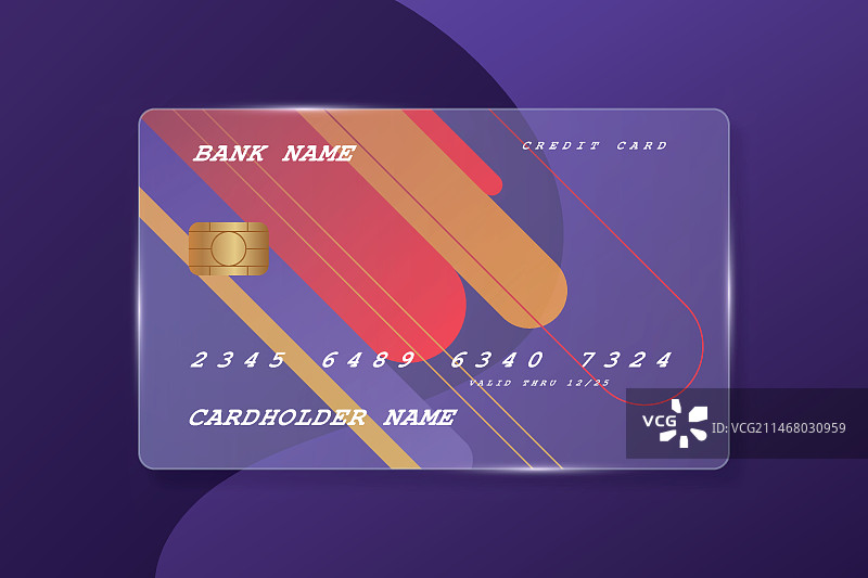 逼真的玻璃效果信用卡图片素材