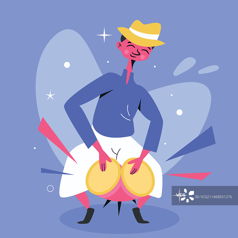 手绘拉丁乐队插画图片素材