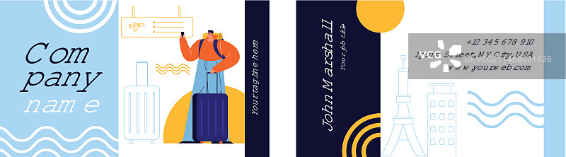 扁平风格航空公司模版设计图片素材