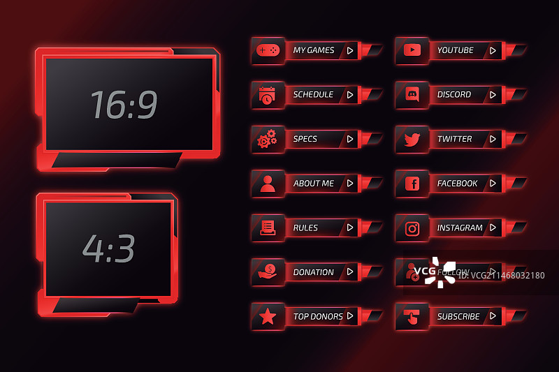 Twitch直播面板套装图片素材