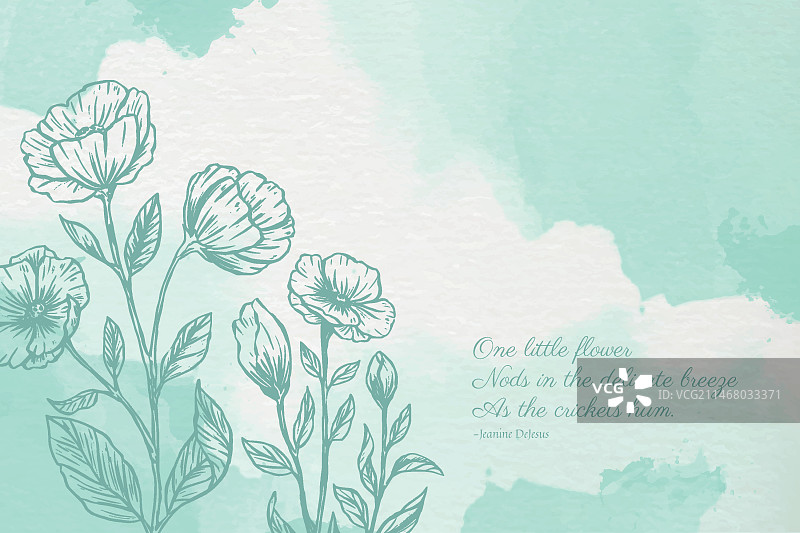 带有植物元素的粉彩背景图片素材