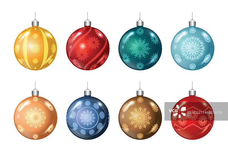 圣诞球渐变套装图片素材