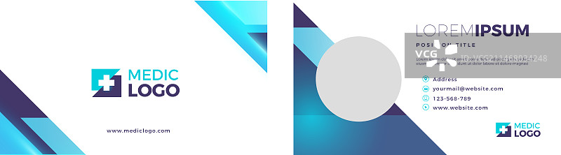 渐变医疗名片横版图片素材