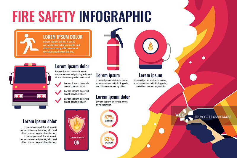 扁平风格火焰信息图图片素材