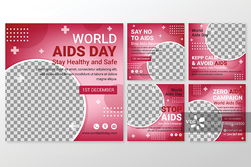 世界艾滋病日Instagram帖子渐变色合集图片素材