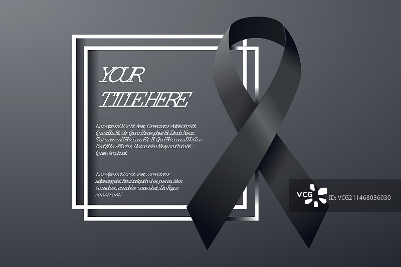 带框架的哀悼丝带图片素材