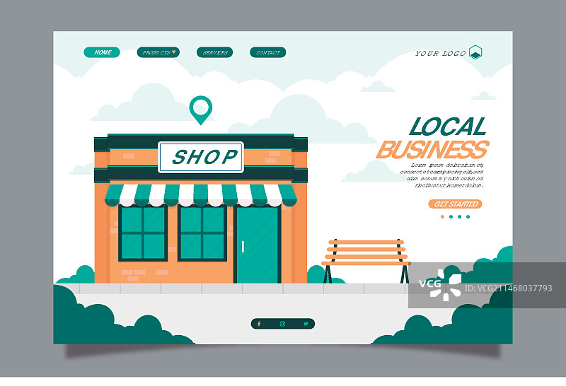 本地商业着陆页模板图片素材