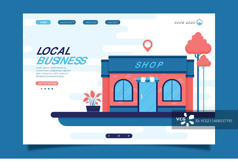 本地商业着陆页模板图片素材
