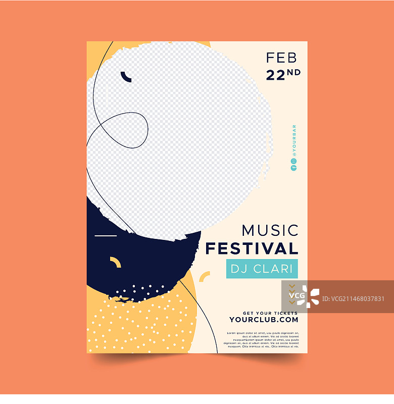 戴耳机女人音乐活动海报模板图片素材