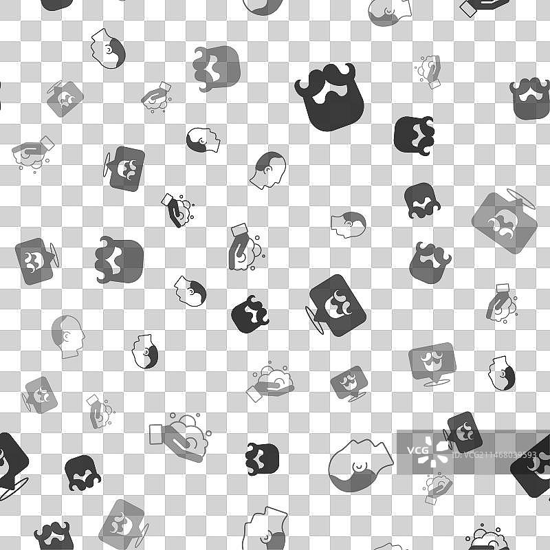 胡子和胡须秃顶理发店套装图片素材