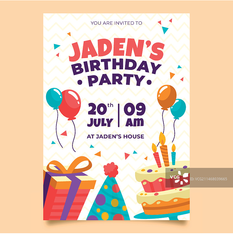 儿童生日邀请函图片素材