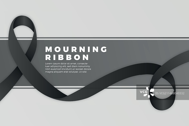 带框架的哀悼丝带图片素材