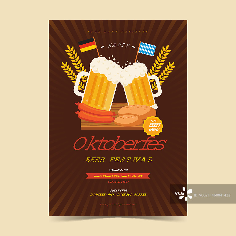 慕尼黑啤酒节海报模板图片素材