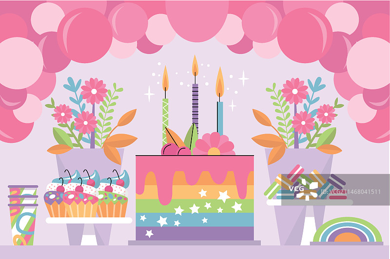 彩色生日背景图片素材