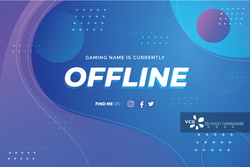 抽象离线Twitch banner模板图片素材