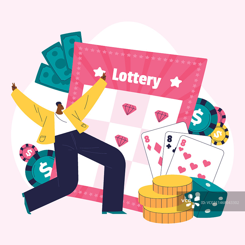手绘彩票插画图片素材
