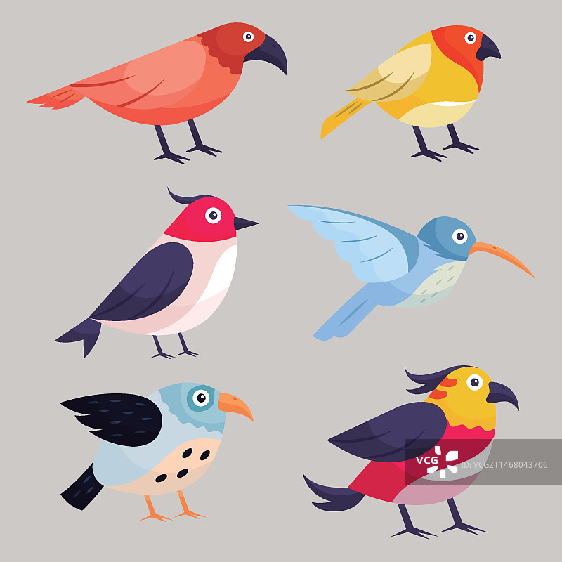 手绘鸟类合集图片素材