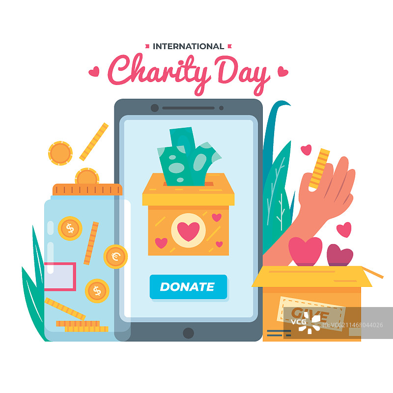 国际慈善日插画图片素材