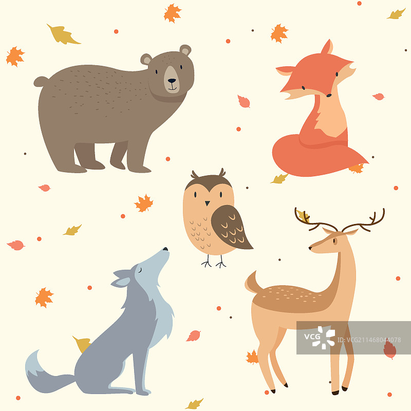 秋季森林动物图片素材