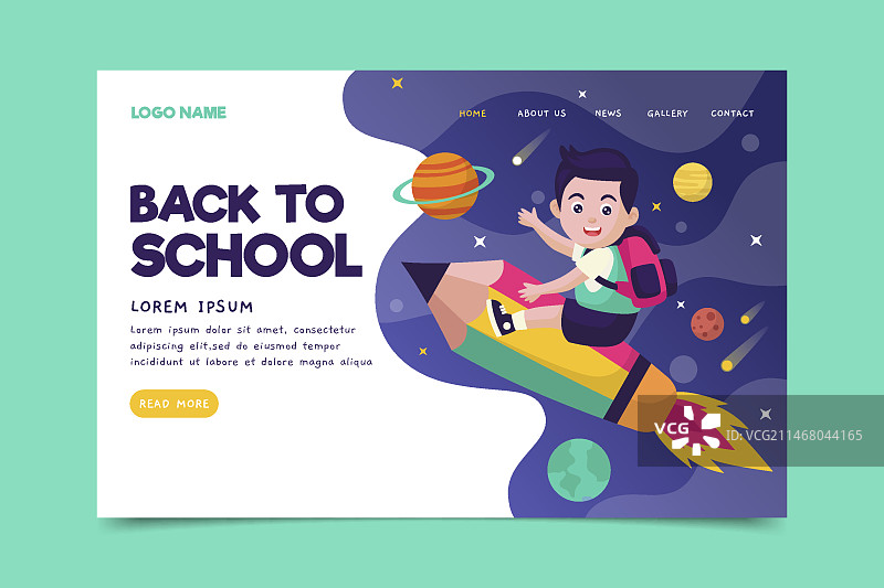 返校季着陆页模板图片素材